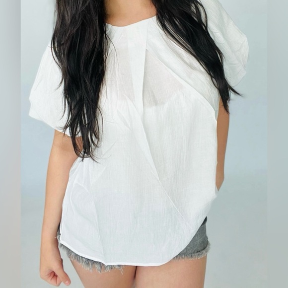 White Birch White Lace w/ Back Insert Shirt Size Large - Picture 1 of 2